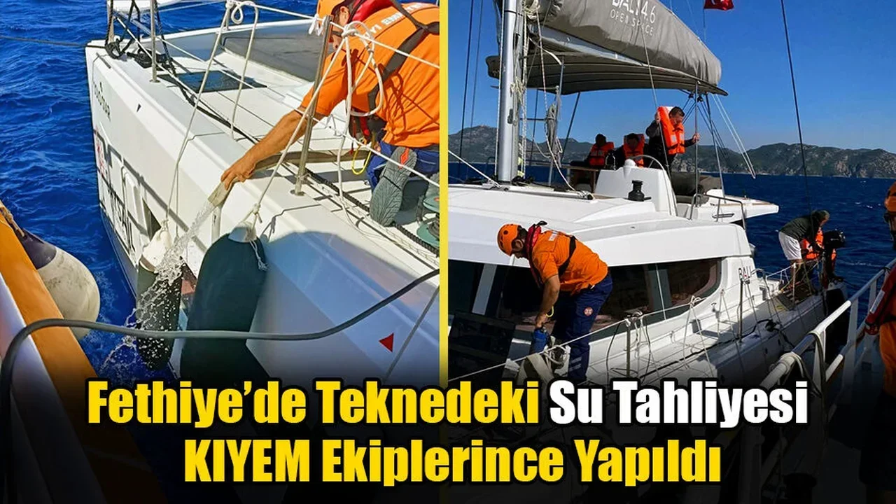Fethiye’de Teknedeki Su Tahliyesi KIYEM Ekiplerince Yapıldı