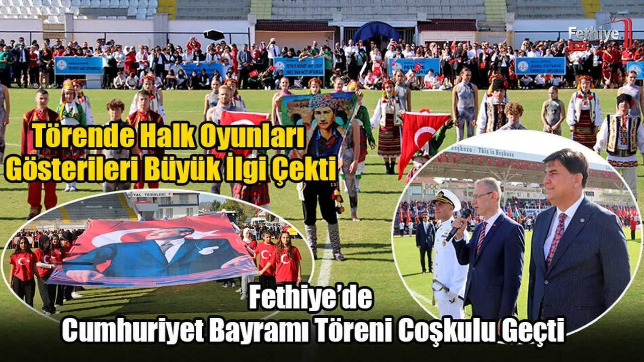 Fethiye’de Cumhuriyet Bayramı Töreni Coşkulu Geçti