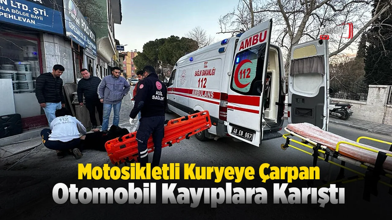 Motosikletli Kuryeye Çarpan Otomobil Kayıplara Karıştı