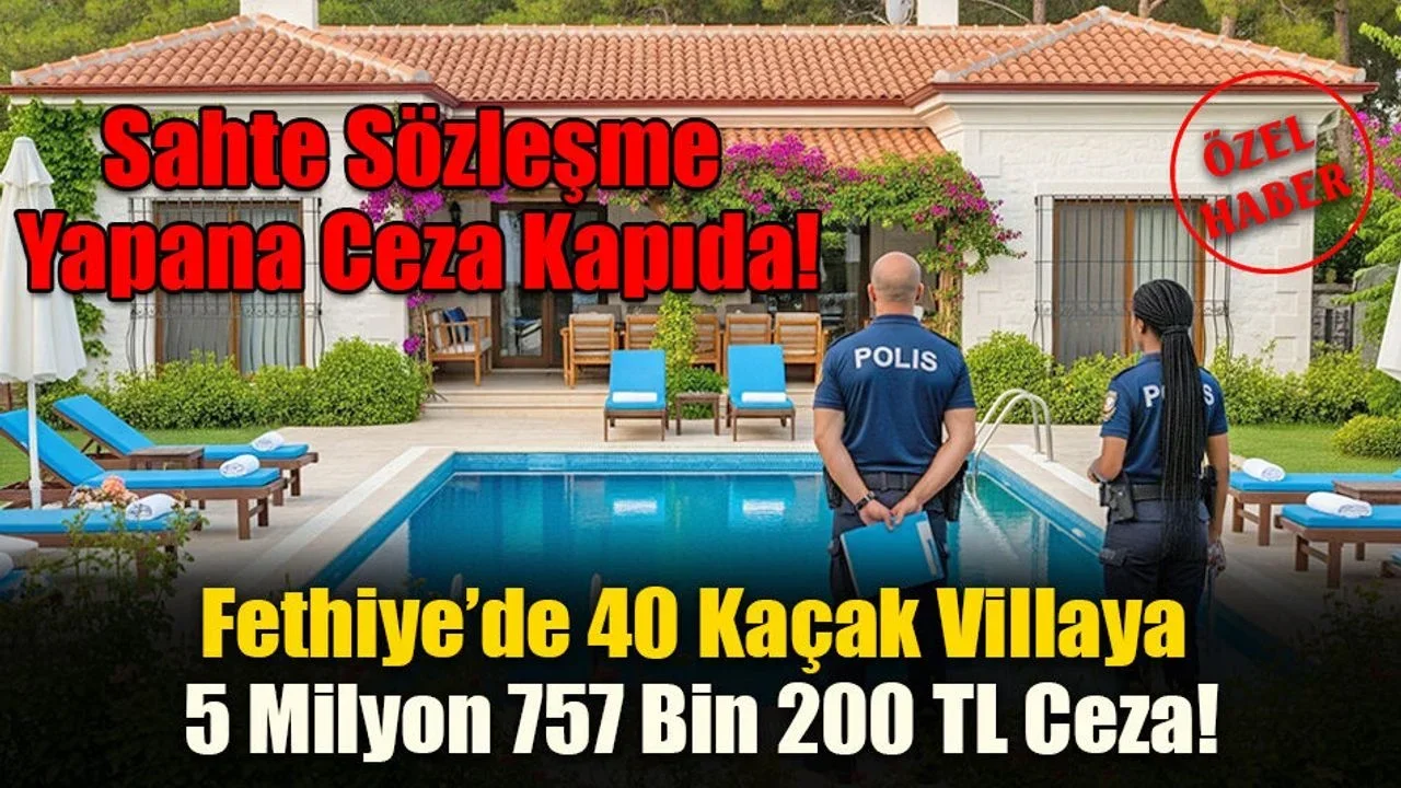 Fethiye’de 40 Kaçak Villaya 5 Milyon 757 Bin 200 TL Ceza!