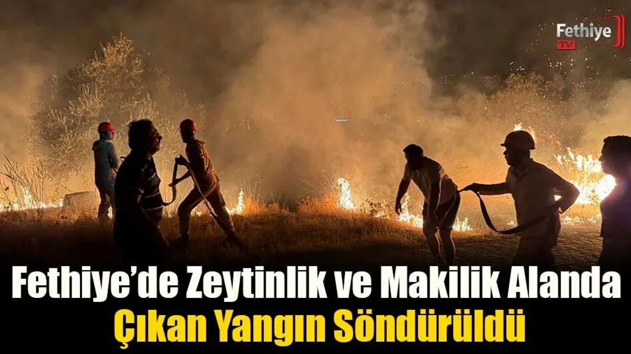 Fethiye’de Zeytinlik ve Makilik Alanda Çıkan Yangın Söndürüldü