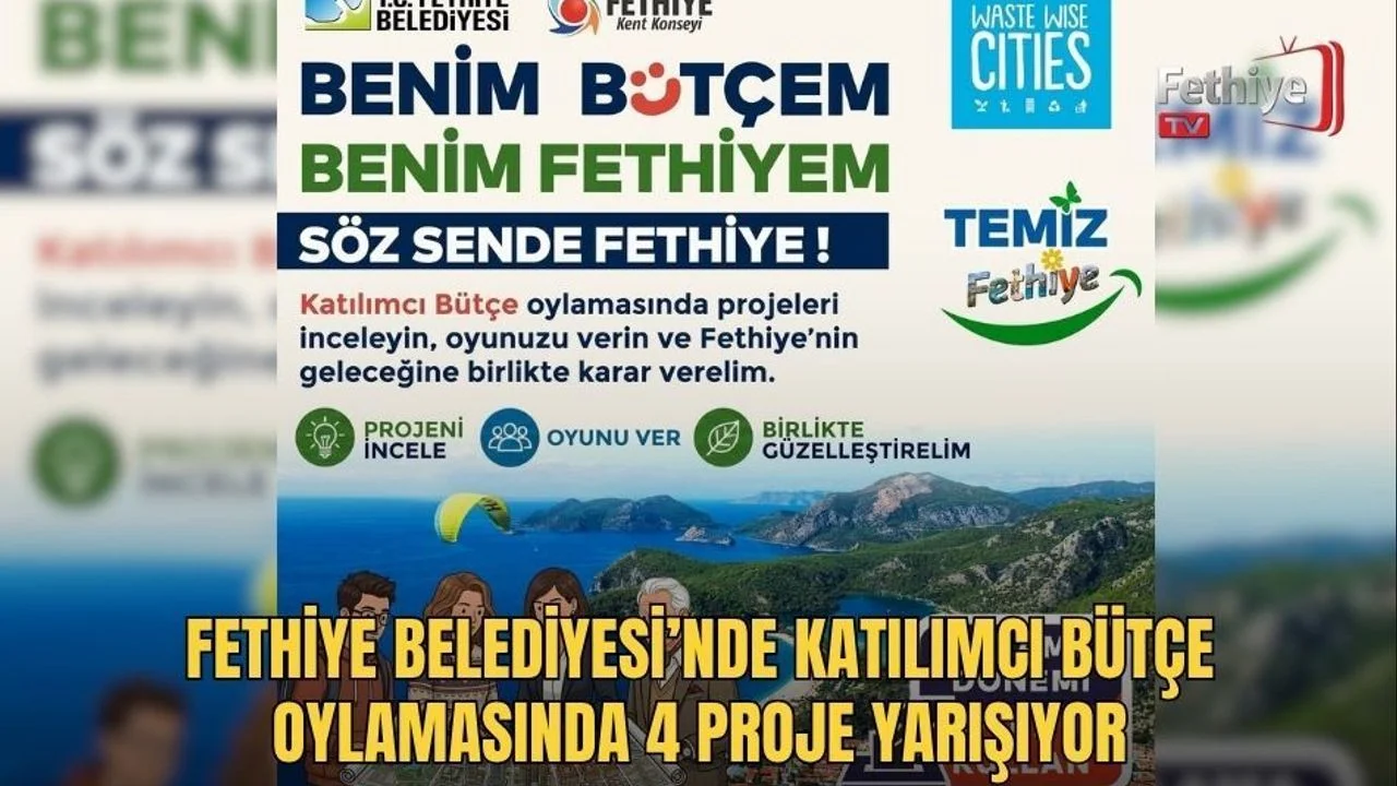 Fethiye Belediyesi katılımcı bütçe oylamasında vatandaşlar temizlik ve geri dönüşüm projeleri için oy kullanıyor.