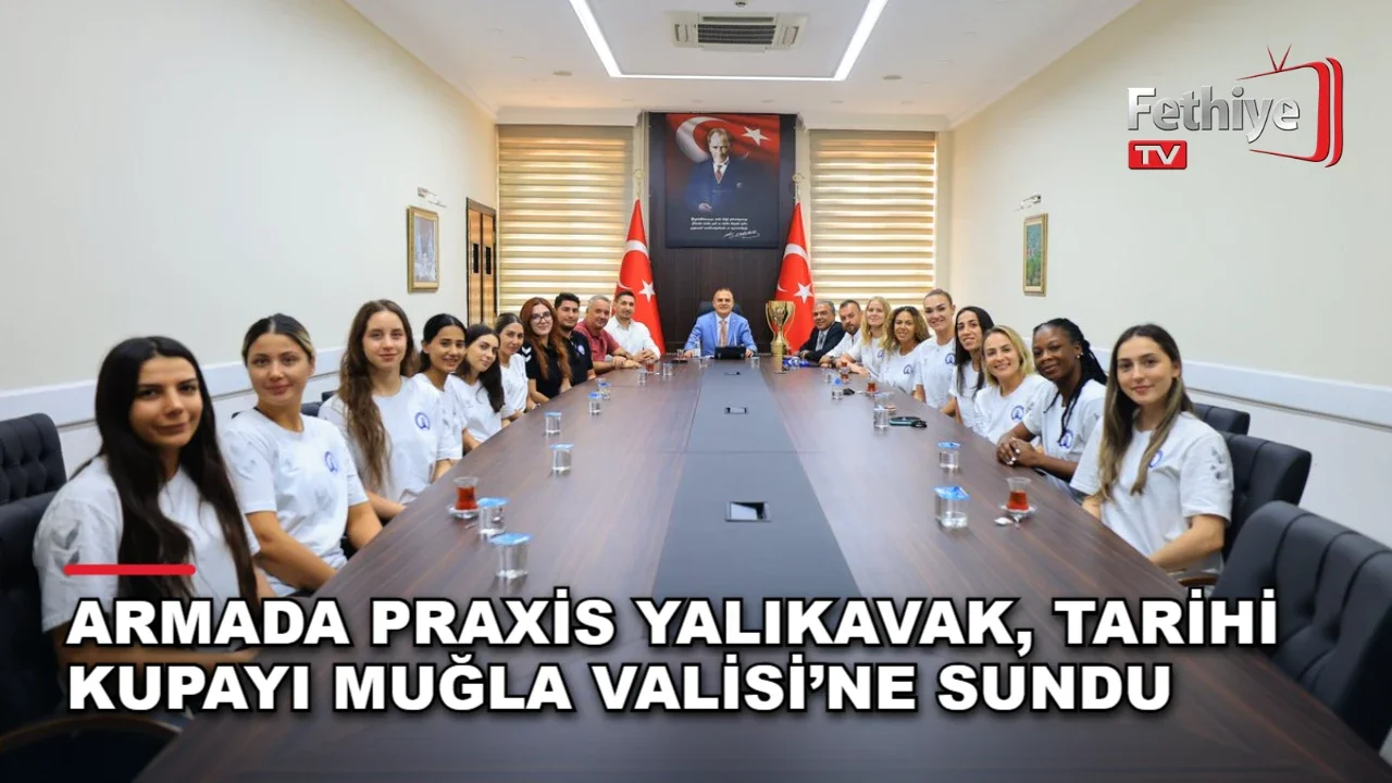 Armada Praxis Yalıkavak Spor Kulübü yöneticileri ve sporcuları, Muğla Valisi Dr. İdris Akbıyık'ı makamında ziyaret etti.