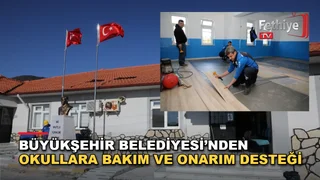 Muğla Büyükşehir Belediyesi'nin okullarda yürüttüğü Atatürk büstü ve bakım onarım çalışmaları
