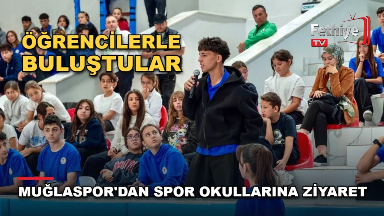 Muğlaspor yöneticileri ve futbolcuları, Menteşe Spor Ortaokulu ve Spor Lisesi'nde öğrencilerle buluştu