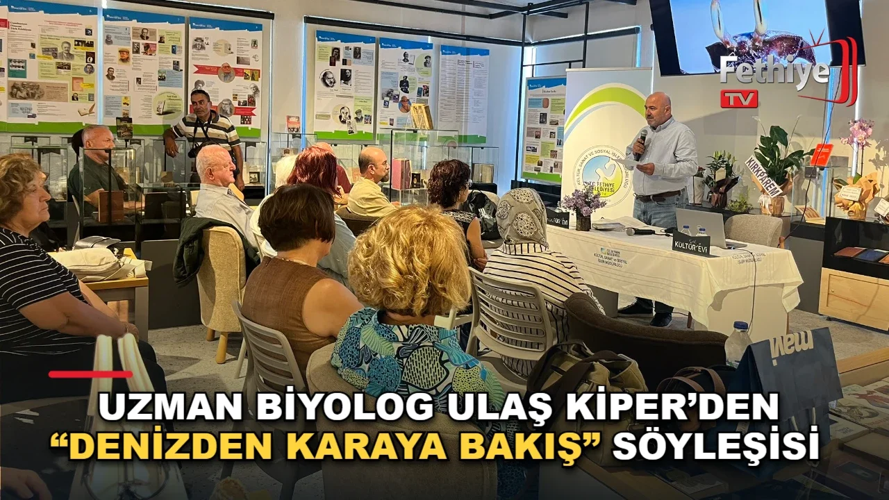 Uzman Biyolog Ulaş Kiper, Fethiye Kültür Evi'nde düzenlenen imza gününde kitabını tanıttı.