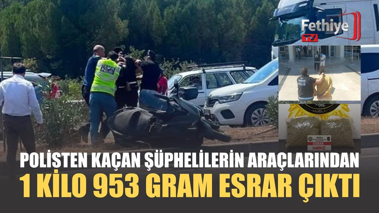 Polisten Kaçan Şüphelilerin Araçlarından 1 Kilo 953 Gram Esrar Çıktı