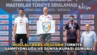 Muğla AFAD personeli Barış Adan ve oğlu Barkın Adan madalyalarıyla gururlandırdı