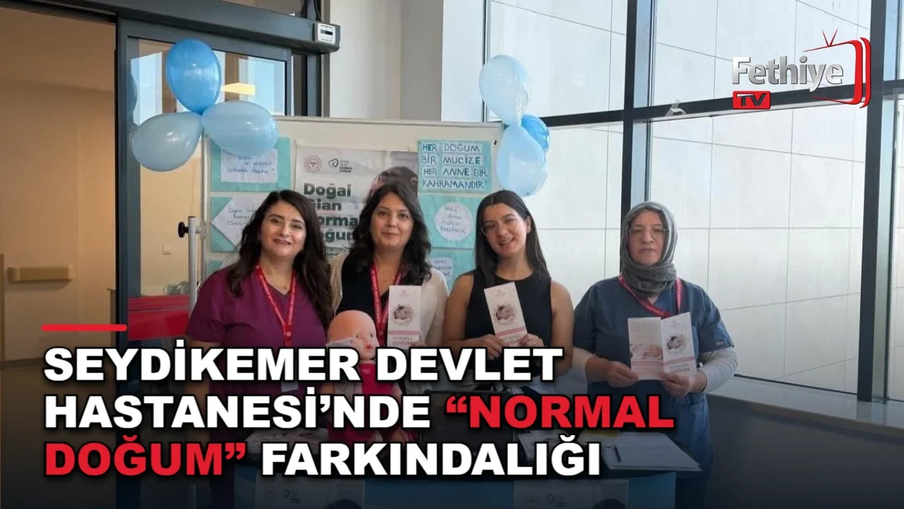 Seydikemer Devlet Hastanesi'nde anne adaylarına normal doğum hakkında bilgilendirme etkinliği yapıldı