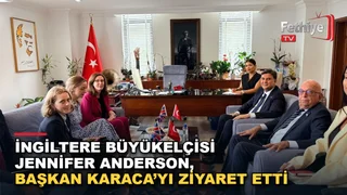 Fethiye Belediye Başkanı Alim Karaca, İngiltere Ankara Büyükelçisi Jennifer Anderson'ı makamında ağırladı