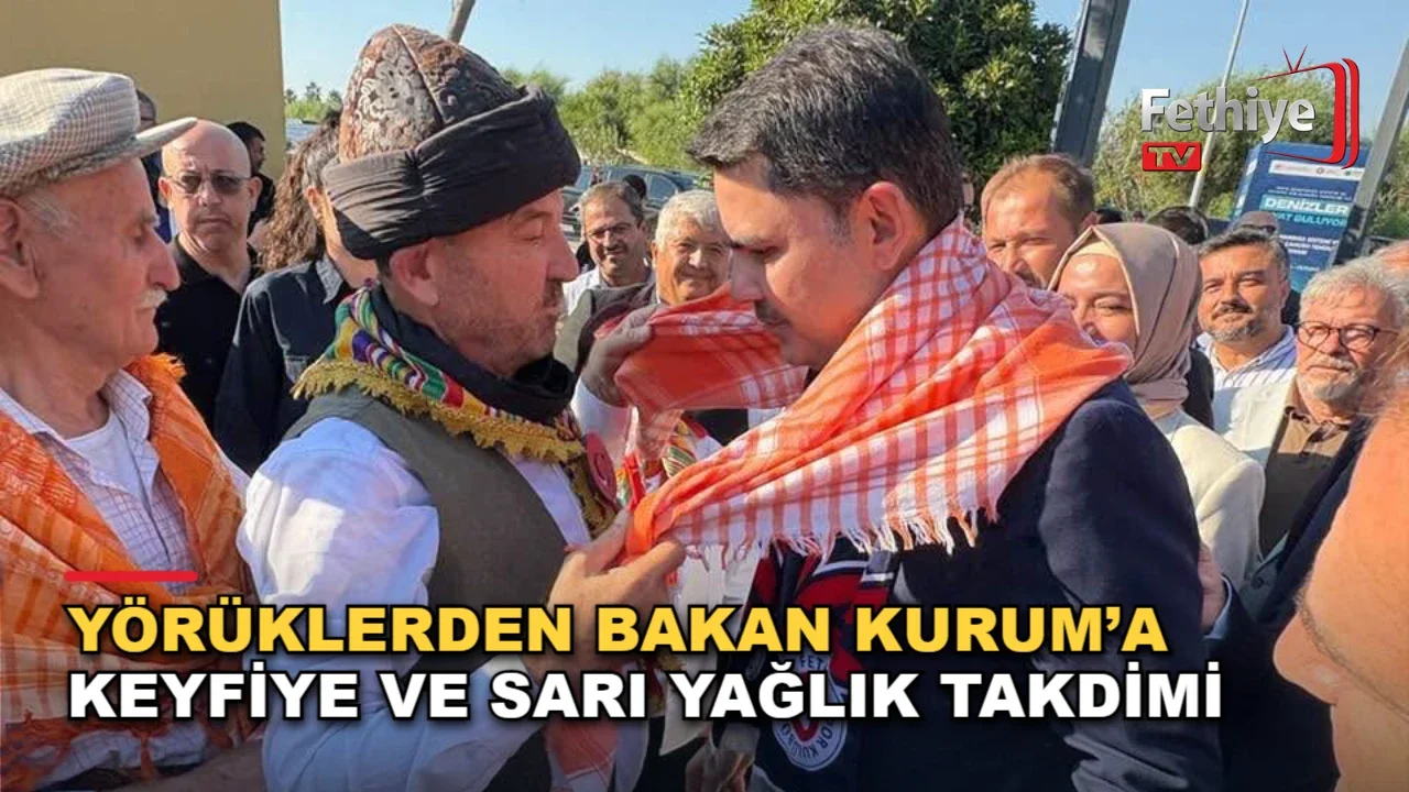 Bakan Murat Kurum'a Yörük dernek temsilcileri tarafından keyfiye ve sarı yağlık takdim edildi.