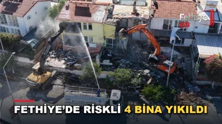 Karagözler Mahallesi Fevzi Çakmak Caddesi'nde kentsel dönüşüm kapsamında riskli yapıların yıkımı gerçekleştirildi