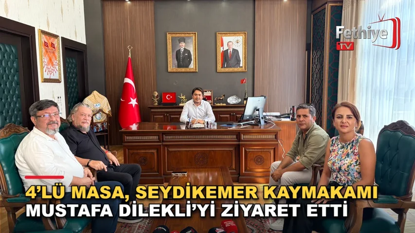 Seydikemer Kaymakamı Mustafa Dilekli'yi ziyaret eden yerel basın temsilcileri