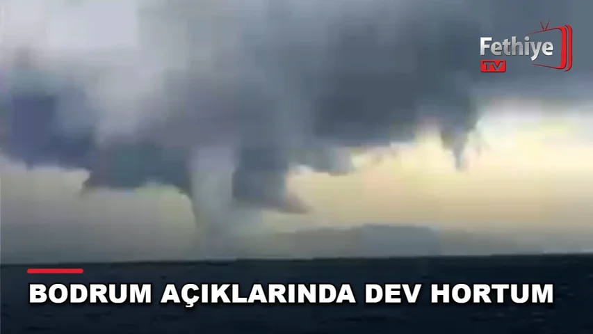 Bodrum ile Kos arasında denizde oluşan hortum, tekneden görüntülendi.