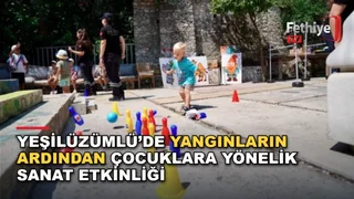Yeşilüzümlü Mahallesi'nde düzenlenen sanat etkinliğinde çocuklar afet bilinci için bir araya geldi.