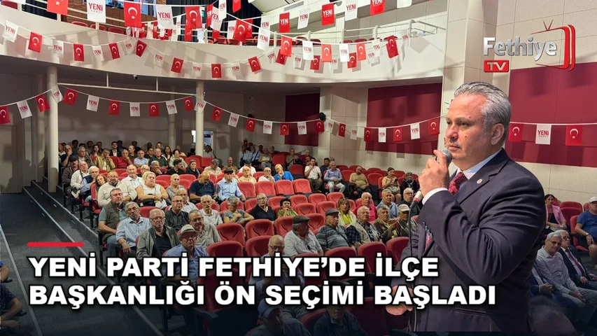 Fethiye'de Yeni Parti ilçe başkanlığı ön seçiminde üyeler oy kullanıyor