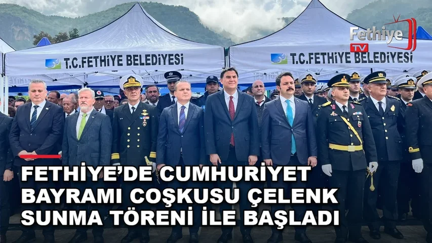 Fethiye'de 29 Ekim Cumhuriyet Bayramı çelenk sunma töreni düzenlendi