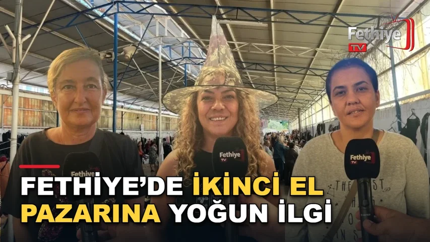 Fethiye'de ayda bir kurulan ikinci el pazarında vatandaşlar tezgahları gezerek alışveriş yaptı