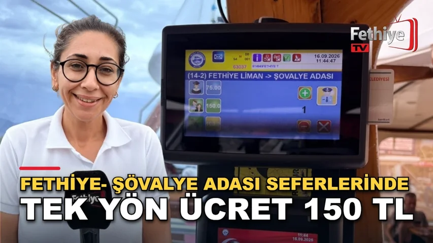 Muğla Büyükşehir Belediyesi'nin Fethiye-Şövalye Adası yolcu motoru seferleri kartla ödeme ile sürüyor