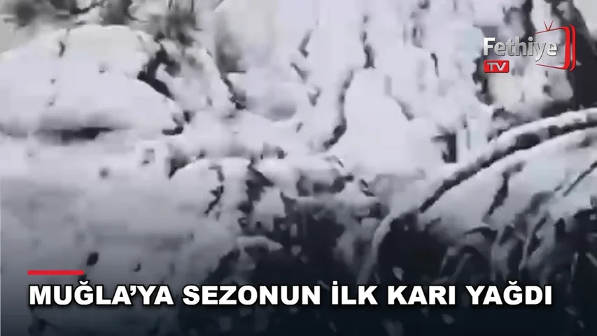 Kavaklıdere'nin yüksek kesimlerinde sezonun ilk kar yağışı doğayı beyaza bürüdü.