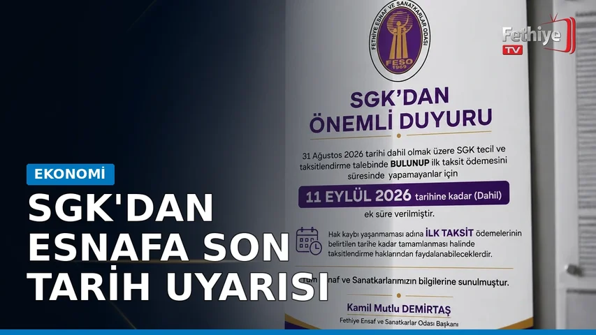 Fethiye Esnaf ve Sanatkarlar Odası Başkanı Kamil Mutlu Demirtaş, SGK taksit ödemeleri hakkında açıklama yapıyor.