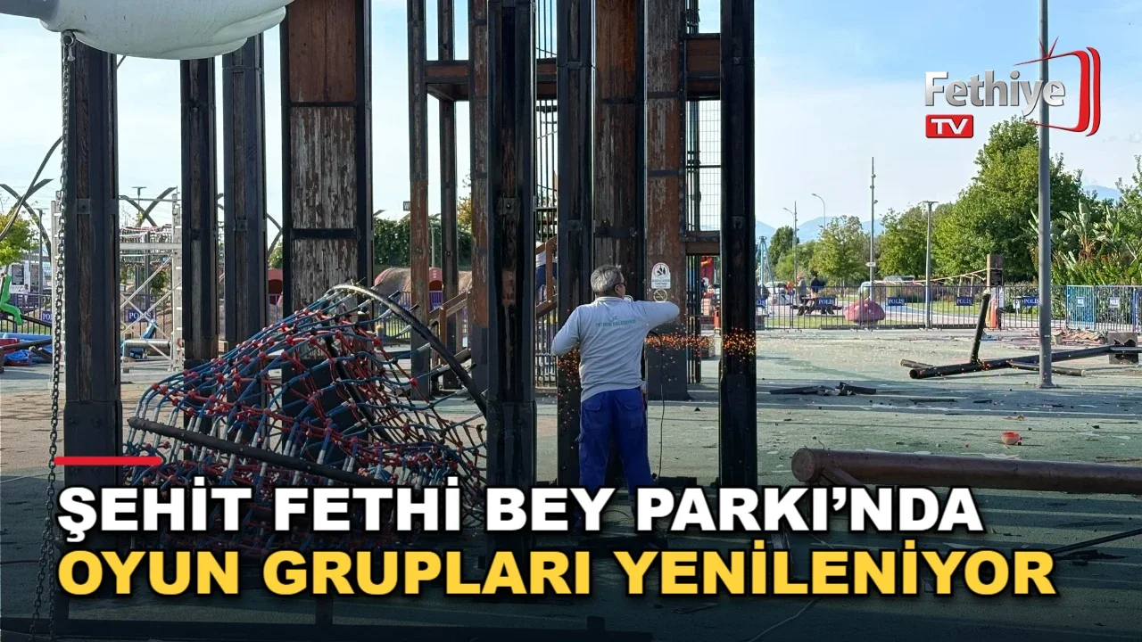 Şehit Fethi Bey Parkı'nda oyun grupları yenileme çalışması başladı