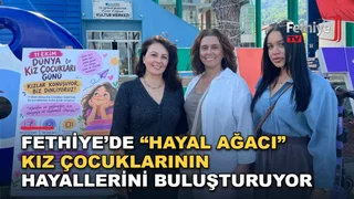 Fethiye'de 11 Ekim Dünya Kız Çocukları Günü için kurulan Hayal Ağacı etkinliği
