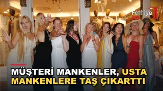 Fethiye Paspatur Çarşısı'nda düzenlenen sokak defilesinde yazlık kıyafetler sergilendi