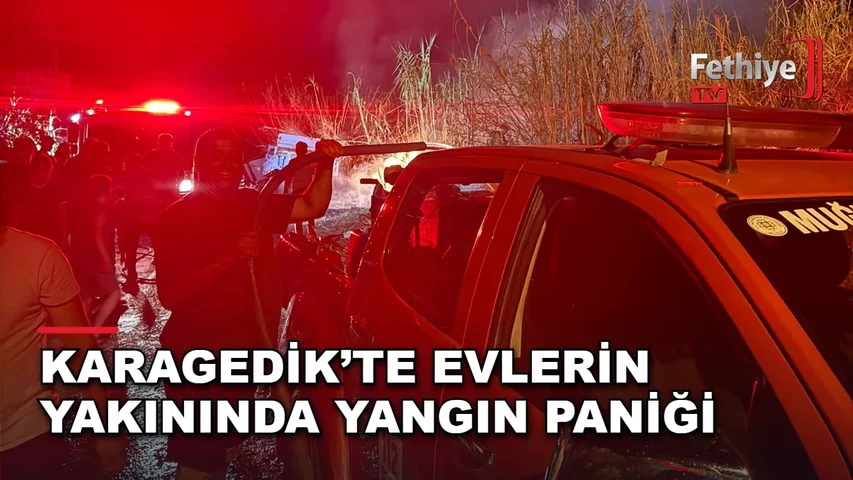 Karagedik Mahallesi'nde itfaiye ekipleri kargılık alandaki yangını evlere sıçramadan kontrol altına aldı.