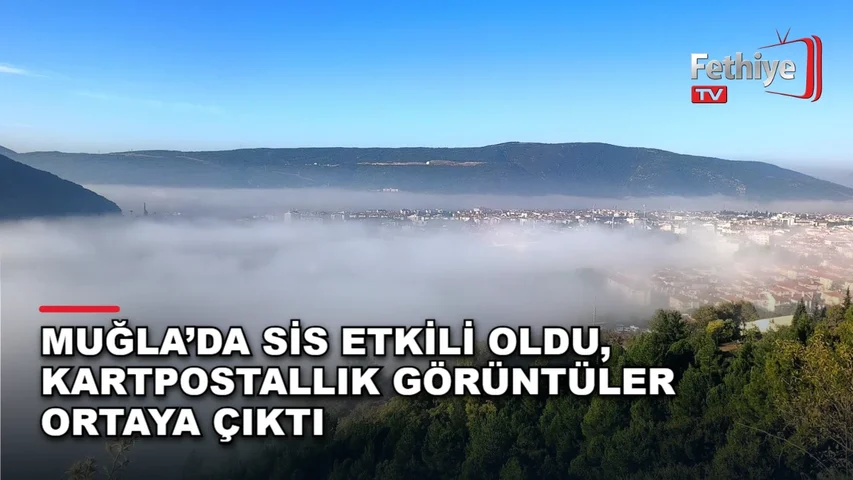 Muğla Menteşe ilçesinde sabah saatlerinde etkili olan sis doğayla bütünleşerek kartpostallık görüntüler oluşturdu