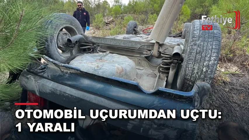Milas Tuzabat Mahallesi'nde otomobilin uçtuğu trafik kazasında yaralı sürücü kurtarıldı