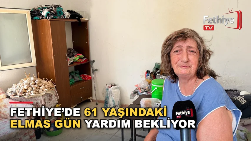 Çamköy Mahallesi'nde yaşayan yüzde 93 engelli Elmas Gün huzurevine yerleşmek istiyor