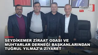 Seydikemer Ziraat Odası Başkanı Muhsin Gümüş ve Muhtarlar Derneği Başkanı Mehmet Güven, Yeni Parti İlçe Başkanı Tuğrul Yılmaz'ı ziyaret etti