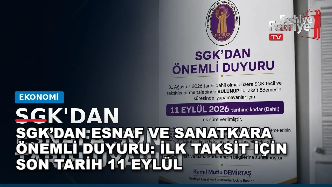 Fethiye Esnaf ve Sanatkarlar Odası Başkanı Kamil Mutlu Demirtaş, SGK taksit ödemeleri hakkında açıklama yapıyor.