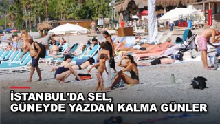 Ölüdeniz Mahallesi sahillerinde sıcak havayı değerlendiren yerli ve yabancı turistler deniz keyfi yaşıyor