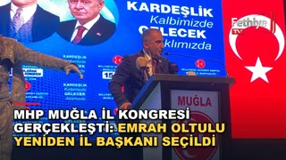 MHP Muğla 15. Olağan İl Kongresi'nde konuşma yapan İl Başkanı Emrah Oltulu
