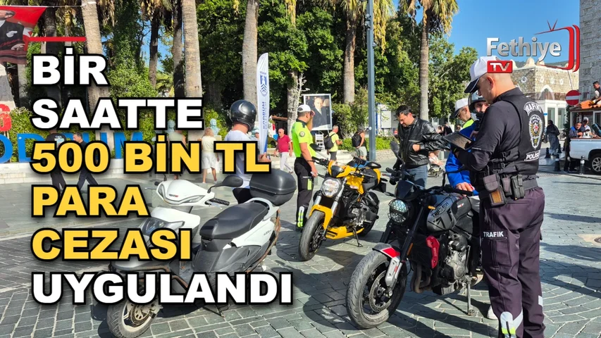 Bodrum'da motosiklet denetiminde kurallara uymayan sürücülere ceza uygulandı
