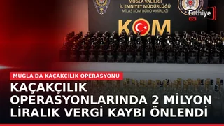 Muğla Emniyet Müdürlüğü ekiplerinin düzenlediği kaçakçılık operasyonlarında ele geçirilen ürünler