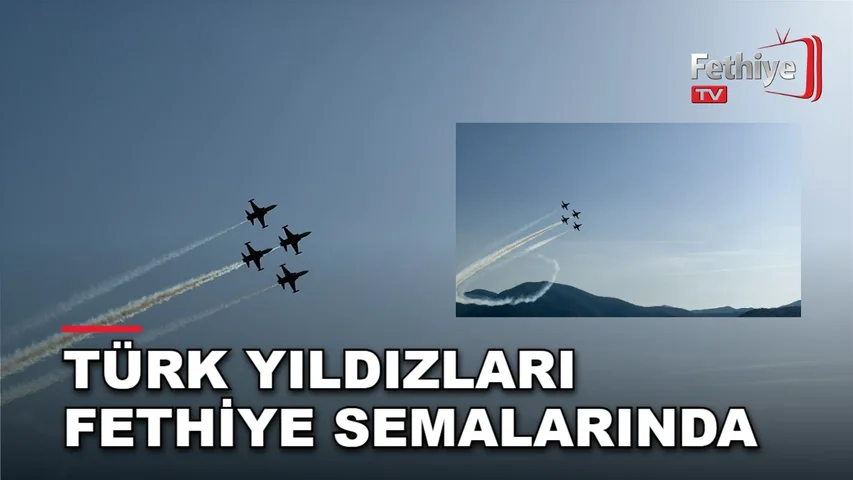 Türk Yıldızları'nın Çalış Plajı semalarındaki prova uçuşunu izleyen vatandaşlar heyecanla takip etti