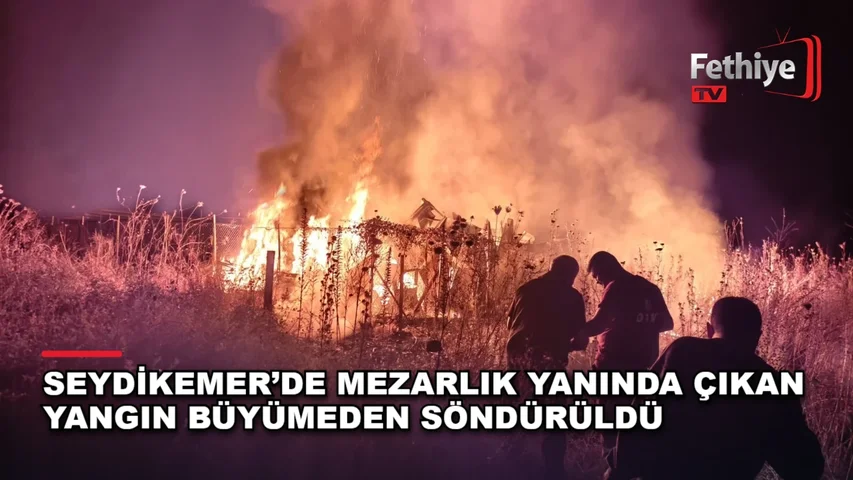 Kumluova Mahallesi'nde mezarlık yakınındaki bitki atıklarında çıkan yangın söndürüldü