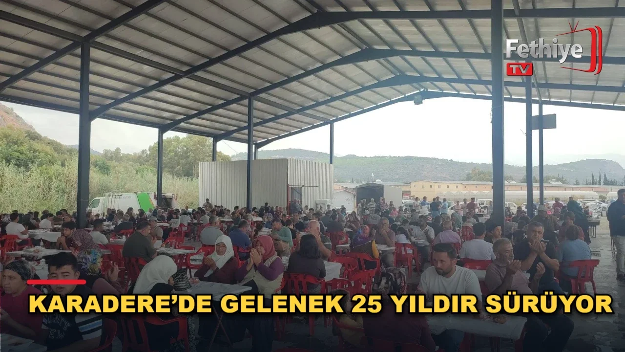 Karadere Mahallesi'nde düzenlenen geleneksel şükür yemeği etkinliği