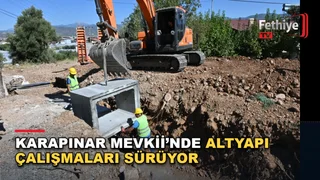 Fethiye Pazaryeri Karapınar mevkiinde yağmur suyu drenaj altyapı çalışmaları sürüyor