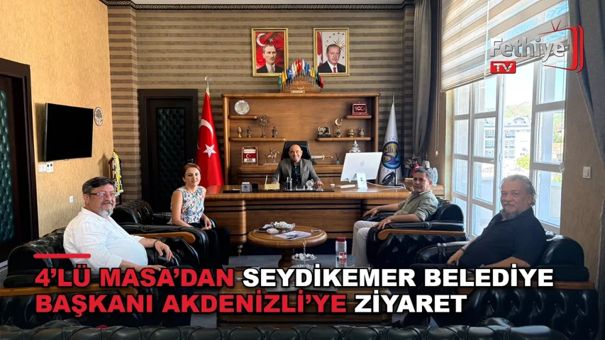 Seydikemer Belediye Başkanı Bayram Önder Akdenizli'yi ziyaret eden yerel basın temsilcileri