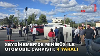 Seydikemer'de ticari minibüs ile otomobilin çarpıştığı kazada 4 kişi yaralandı