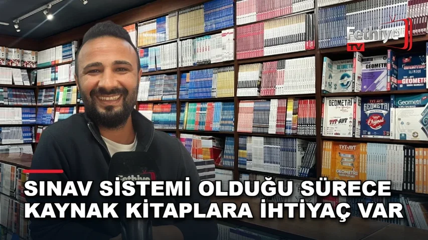 Fethiye'de kitapçı Metin Özdem, yardımcı kaynak kitap ve tabletten soru çözmenin etkilerini değerlendirdi
