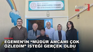 Seydikemer İlçe Milli Eğitim Müdürü İlkay Şumur, özel eğitim merkezindeki Egemen'i ziyaret etti