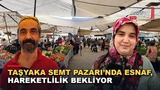 Taşyaka Mahallesi'nde kurulan semt pazarında tezgahlar taze sebze ve meyveyle doldu