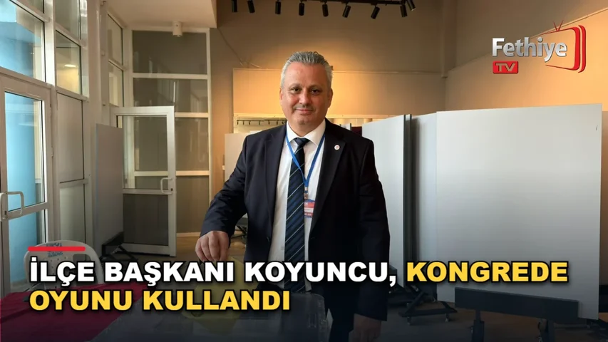 Yeni Parti Fethiye İlçe Başkanı Mustafa Koyuncu kongrede oy kullanırken görüntülendi
