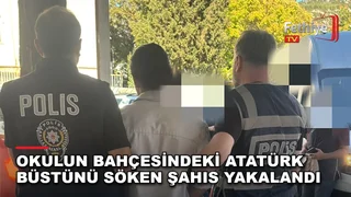 Muğla Menteşe Kötekli Mahallesi'nde okul bahçesindeki Atatürk büstünün sökülmesiyle ilgili bir kişi yakalandı.