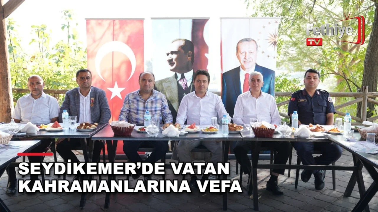 Seydikemer protokolü 19 Eylül Gaziler Günü kahvaltısında gaziler ve aileleriyle buluştu